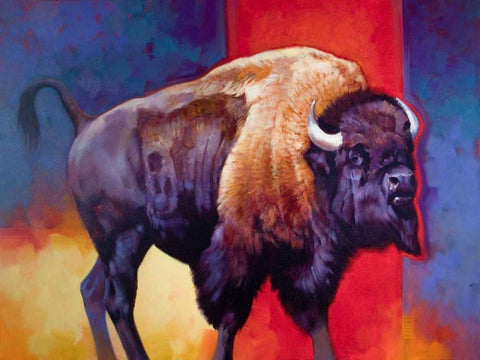 American Original-The Boss White Modern Wood Framed Art Print with Double Matting by Chapman, Julie T.