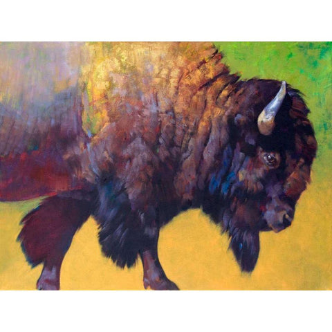 Da Bull Black Modern Wood Framed Art Print by Chapman, Julie T.
