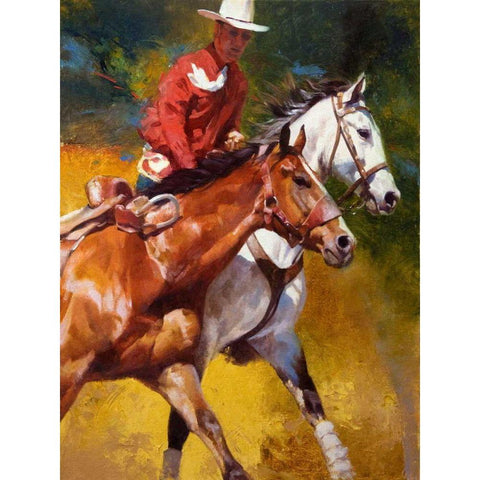 In Stride Black Modern Wood Framed Art Print by Chapman, Julie T.