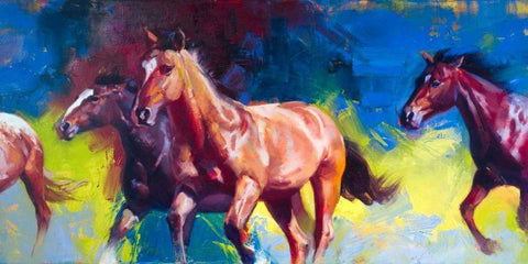 Running Wild White Modern Wood Framed Art Print with Double Matting by Chapman, Julie T.