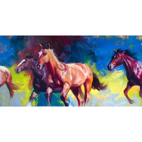 Running Wild Black Modern Wood Framed Art Print by Chapman, Julie T.