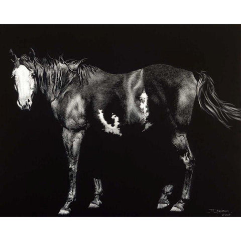 Bald-Faced Broodmare Gold Ornate Wood Framed Art Print with Double Matting by Chapman, Julie T.