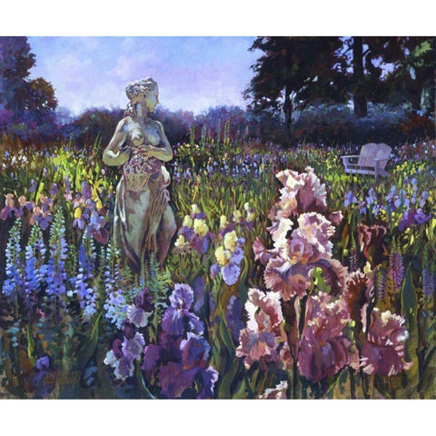 Garden Wait Black Modern Wood Framed Art Print with Double Matting by Hadfield, Clif