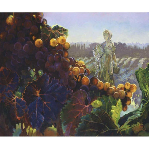 Tuscany Bounty Black Modern Wood Framed Art Print with Double Matting by Hadfield, Clif