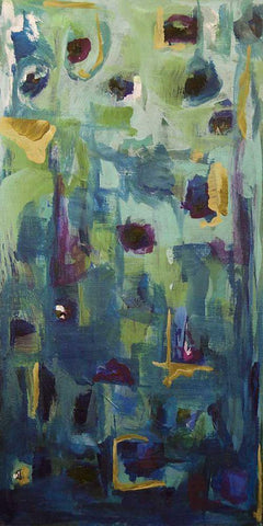 Abstract EXP II Black Ornate Wood Framed Art Print with Double Matting by Quin, Marabeth