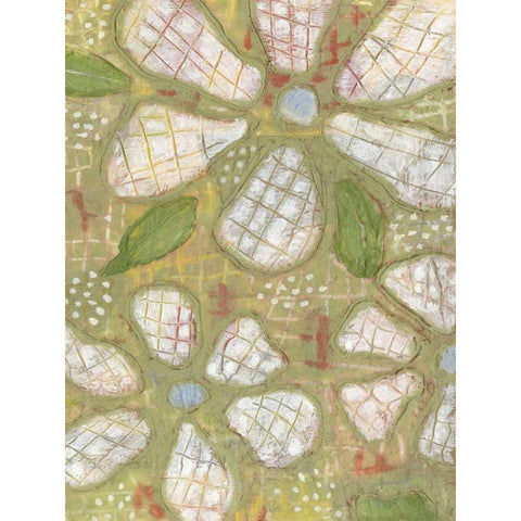 Textured Petals II Gold Ornate Wood Framed Art Print with Double Matting by Deans, Karen