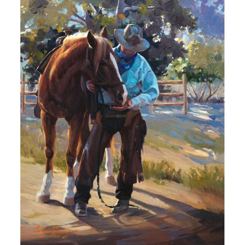 Pardners Black Modern Wood Framed Art Print with Double Matting by Hawley, Carolyne