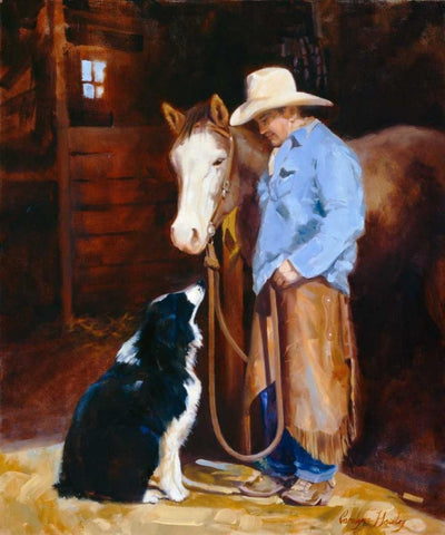 Hey - Buddy Black Ornate Wood Framed Art Print with Double Matting by Hawley, Carolyne