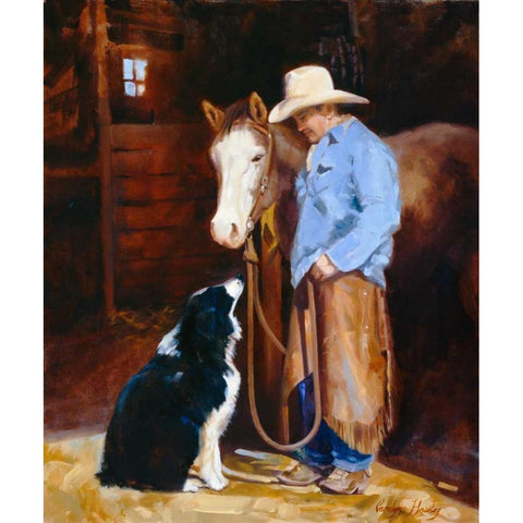 Hey - Buddy Black Modern Wood Framed Art Print with Double Matting by Hawley, Carolyne