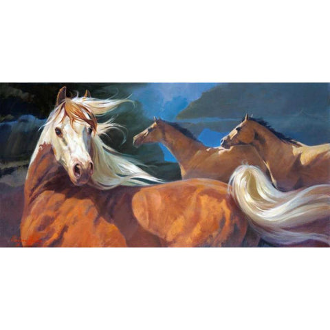 Storm Chasers Gold Ornate Wood Framed Art Print with Double Matting by Hawley, Carolyne