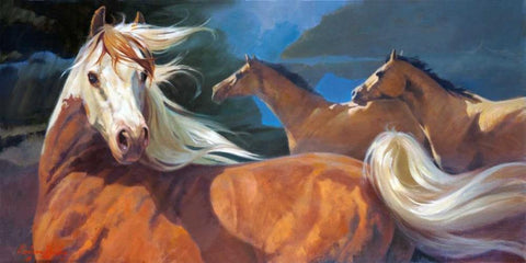 Storm Chasers Black Ornate Wood Framed Art Print with Double Matting by Hawley, Carolyne