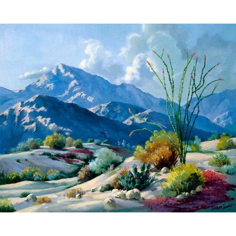 Desert Serenade Gold Ornate Wood Framed Art Print with Double Matting by Hawley, Carolyne