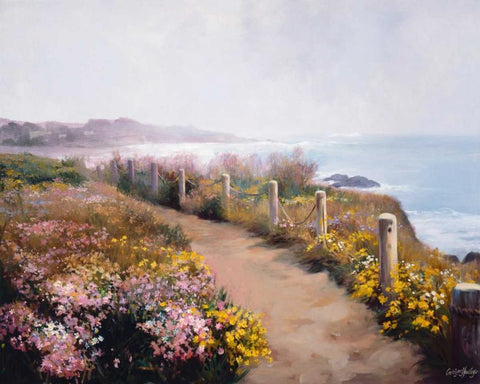 Wildflowers Black Ornate Wood Framed Art Print with Double Matting by Hawley, Carolyne