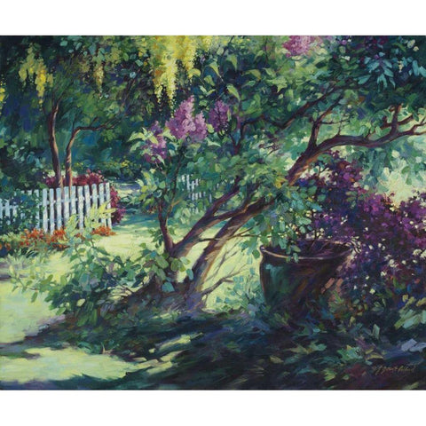 From Under the Lilac Gold Ornate Wood Framed Art Print with Double Matting by Pollard, Julie G.