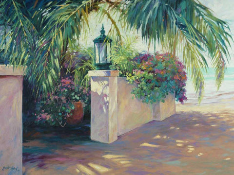 Beach Music Black Ornate Wood Framed Art Print with Double Matting by Pollard, Julie G.