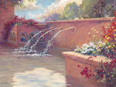 La Borgata White Modern Wood Framed Art Print with Double Matting by Pollard, Julie G.
