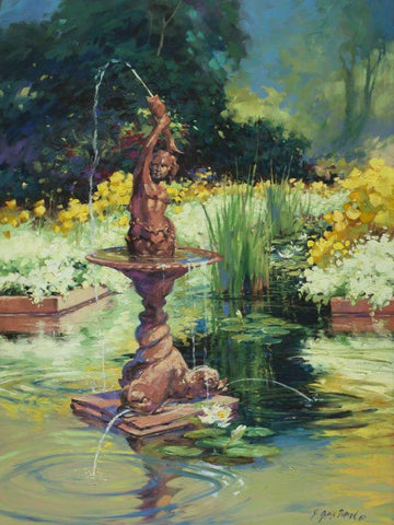 La Fontana White Modern Wood Framed Art Print with Double Matting by Pollard, Julie G.