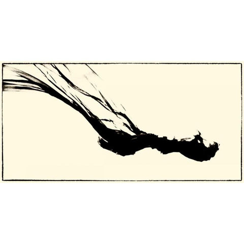 Silk Ink III Black Modern Wood Framed Art Print by Ling, Tang