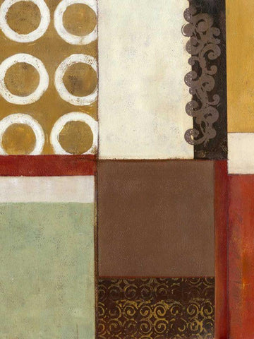 Spa Circles I White Modern Wood Framed Art Print with Double Matting by Green-Aldridge, W.