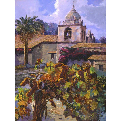 Vineyard at San Miguel Black Modern Wood Framed Art Print with Double Matting by Hadfield, Clif
