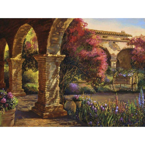 Mission Garden Black Modern Wood Framed Art Print with Double Matting by Hadfield, Clif
