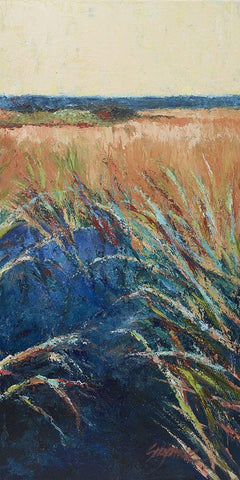 Pastel Wetlands II White Modern Wood Framed Art Print with Double Matting by Wilkins, Suzanne