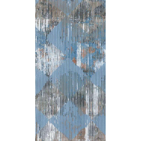 Harlequin Blue I Gold Ornate Wood Framed Art Print with Double Matting by Roll, Dlynn