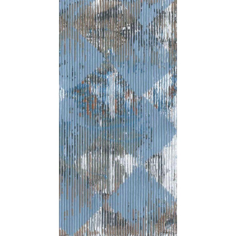 Harlequin Blue II White Modern Wood Framed Art Print by Roll, Dlynn