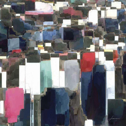 Building Block Tile I Gold Ornate Wood Framed Art Print with Double Matting by Burghardt, James