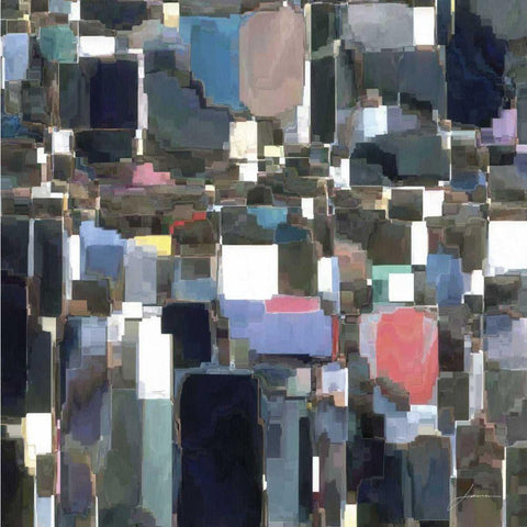 Building Block Tile II White Modern Wood Framed Art Print by Burghardt, James