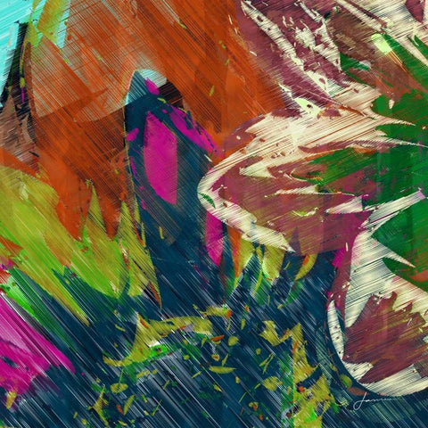 Floragraph III Black Ornate Wood Framed Art Print with Double Matting by Burghardt, James