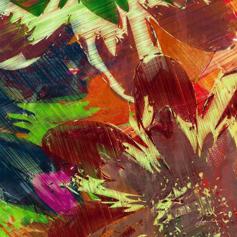 Floragraph IV Black Modern Wood Framed Art Print with Double Matting by Burghardt, James