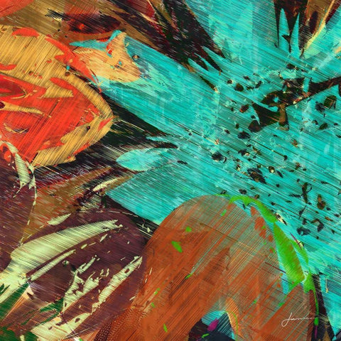 Floragraph VI Black Modern Wood Framed Art Print by Burghardt, James