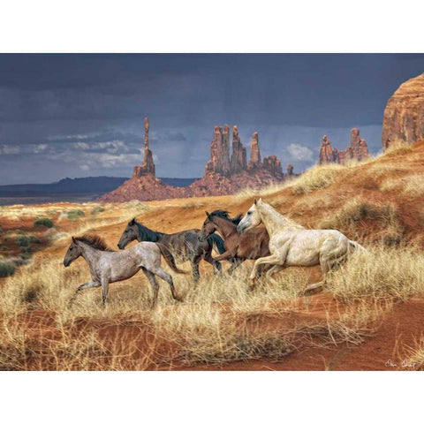 Monumental Run  White Modern Wood Framed Art Print by Drost, David