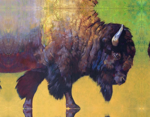 Custom Da Bull (ASH) White Modern Wood Framed Art Print with Double Matting by Chapman, Julie T.