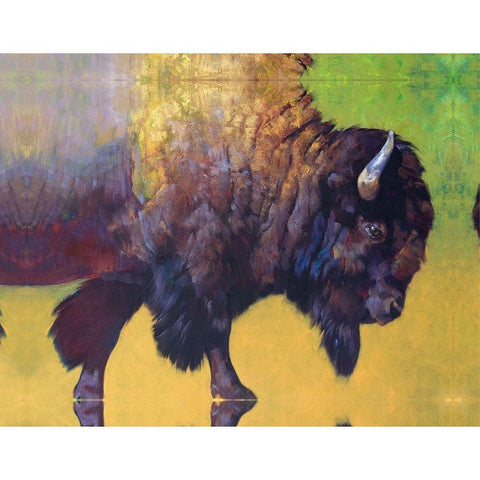 Custom Da Bull (ASH) Black Modern Wood Framed Art Print with Double Matting by Chapman, Julie T.