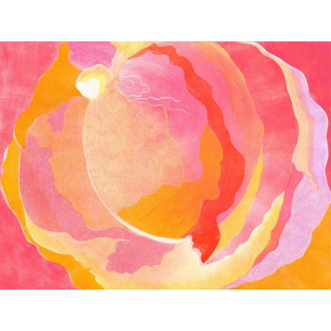 Cabbage Rose III Gold Ornate Wood Framed Art Print with Double Matting by Roth, Carolyn