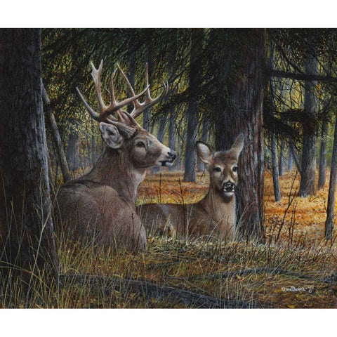 Autumn Royalty Gold Ornate Wood Framed Art Print with Double Matting by Daniel, Kevin