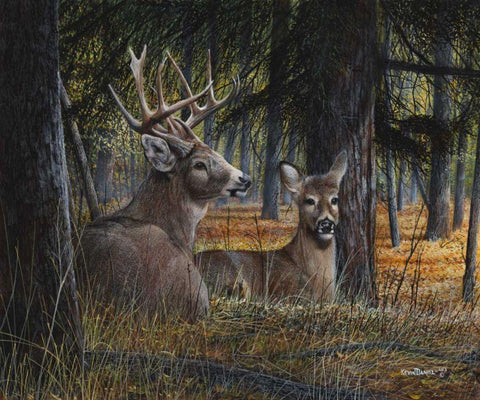 Autumn Royalty Black Ornate Wood Framed Art Print with Double Matting by Daniel, Kevin