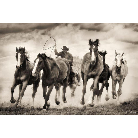 The Chase I White Modern Wood Framed Art Print by Drost, David