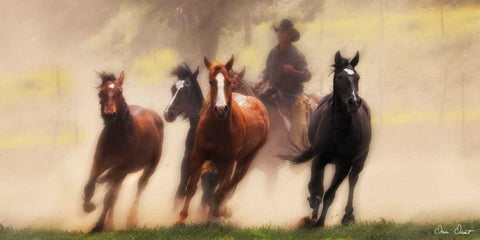 The Chase IV White Modern Wood Framed Art Print with Double Matting by Drost, David