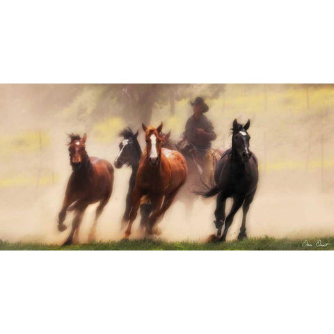 The Chase IV Black Modern Wood Framed Art Print by Drost, David