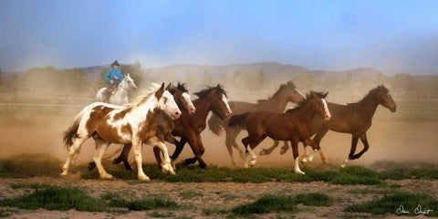 The Chase VI White Modern Wood Framed Art Print with Double Matting by Drost, David