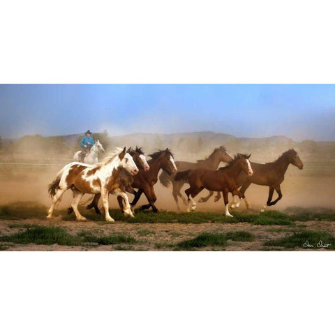 The Chase VI Gold Ornate Wood Framed Art Print with Double Matting by Drost, David