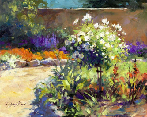 Rosa Carmela White Modern Wood Framed Art Print with Double Matting by Pollard, Julie G.