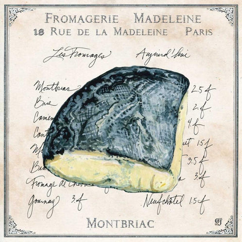 Fromages I Black Modern Wood Framed Art Print with Double Matting by Joyner, Ginny