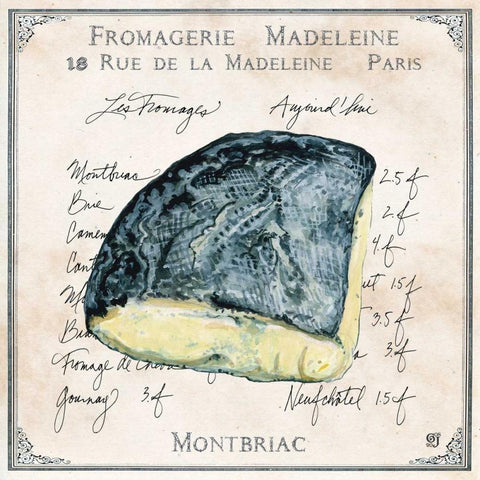 Fromages I White Modern Wood Framed Art Print with Double Matting by Joyner, Ginny