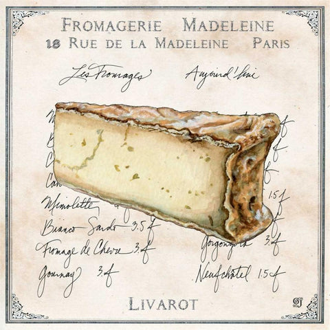 Fromages IV Gold Ornate Wood Framed Art Print with Double Matting by Joyner, Ginny