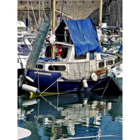 Antibes Harbor II White Modern Wood Framed Art Print by Perry, Rachel