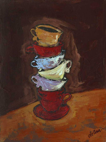 Tipped I White Modern Wood Framed Art Print with Double Matting by Hebert, Deann